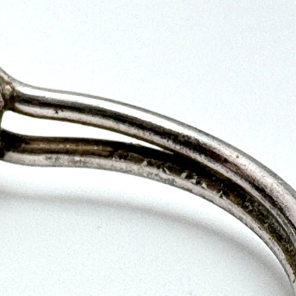 Vintage Sterling Silver Ring Oval Garnet Gemstone Nature Left Design Size 7.5 - Picture 9 of 9